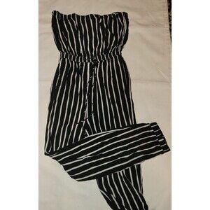 2 for $20 Forever 21 Contemporary Jumpsuit Strapless Black and White Striped
